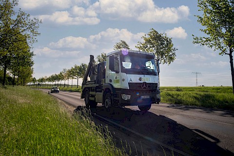 Fahrzeug Containerdienst der STG Leipzig