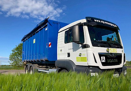 Fahrzeug Abfallentsorgung mit Container