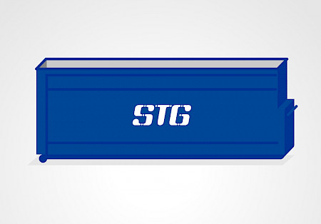 großer Abrollcontainer der STG Leipzig